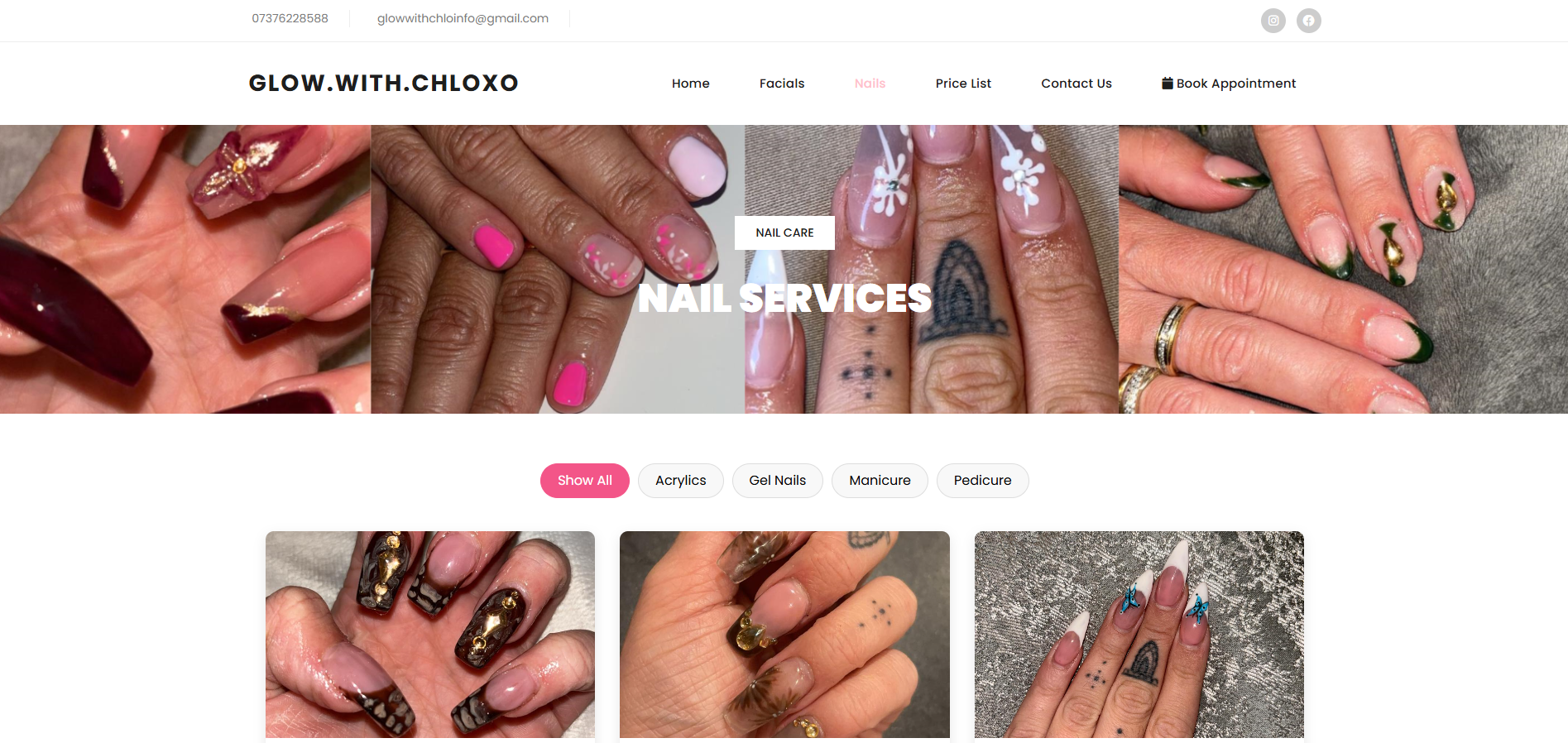 Glow Cosmetics website